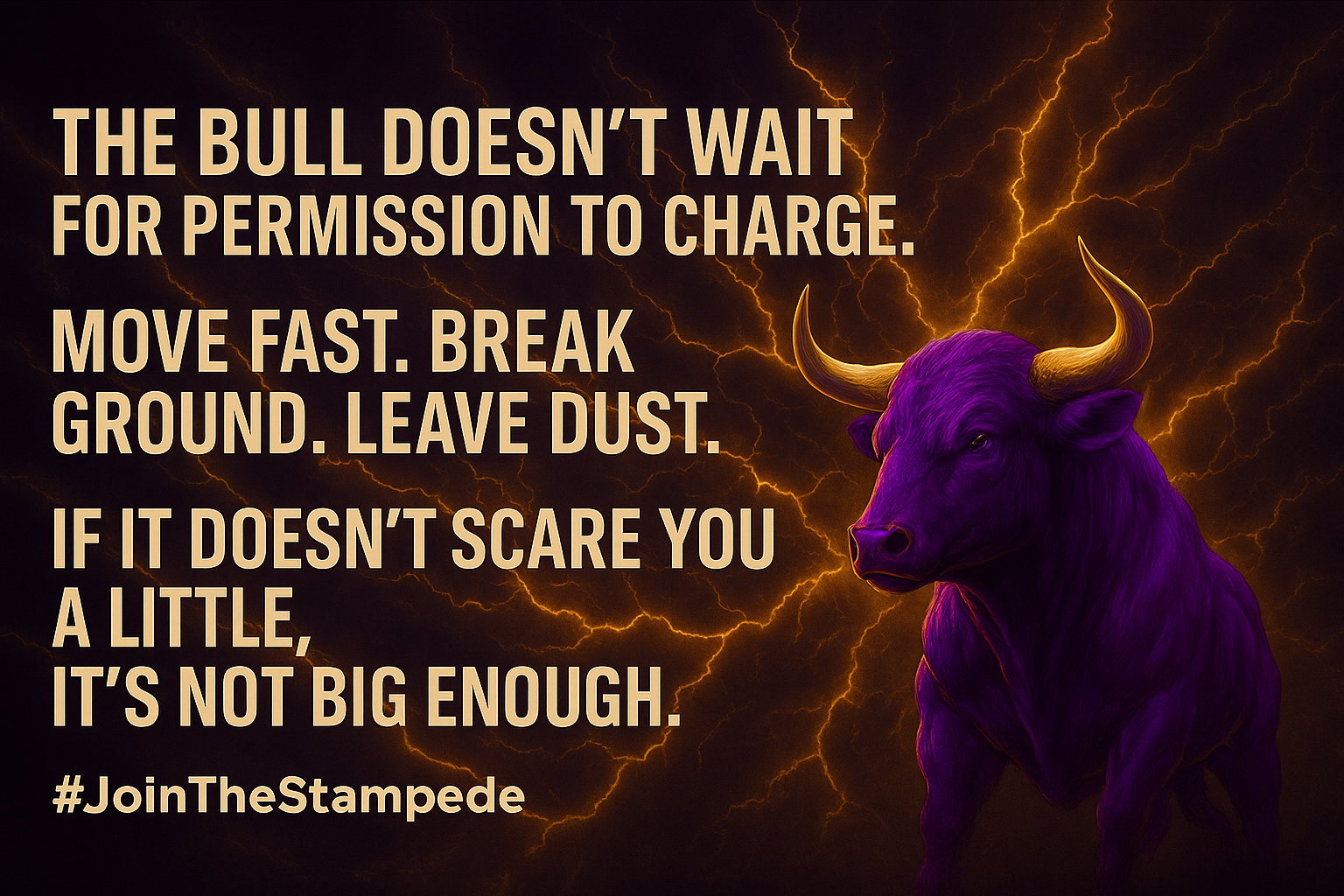 Stampede USA agency creed — Move fast. Break ground. Leave dust.